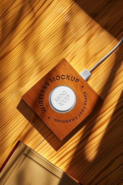 Natural wireless charger texture mockup