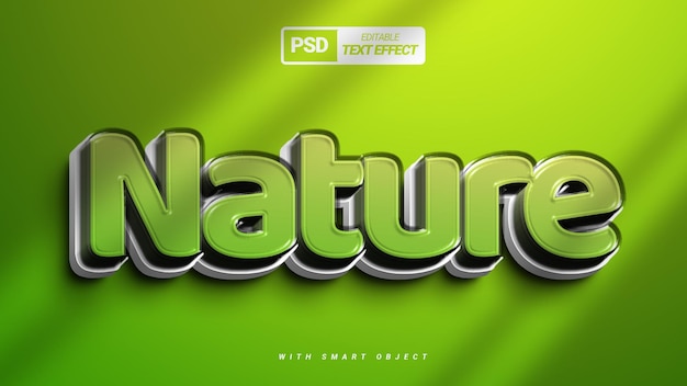 Nature 3d green text effect template design