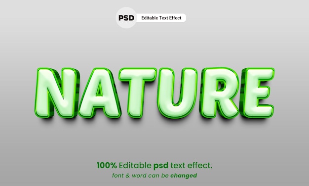 Nature 3d text effect editable psd text effect