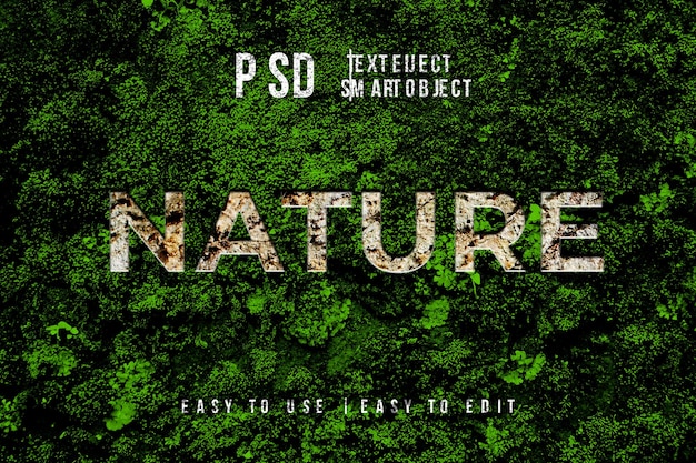 PSD nature background with editable text effect