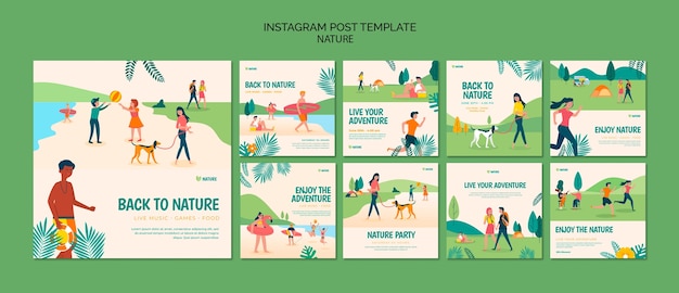 PSD nature entertainment  instagram posts