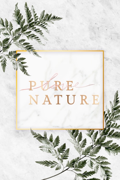 PSD nature frame on marble