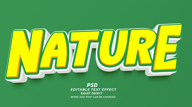 Nature fruits 3d editable text effect PSD photoshop template