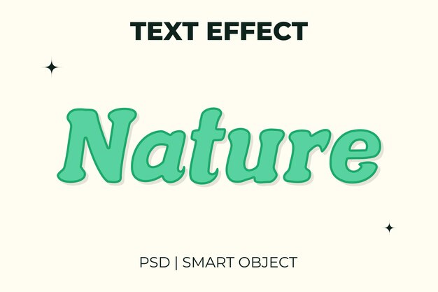 PSD nature green 3d retro text effect