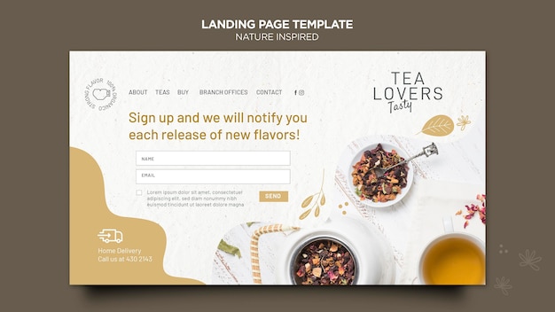 PSD nature inspired landing page