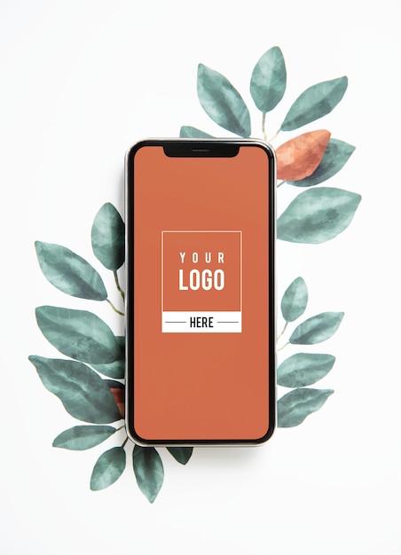 PSD nature mobile phone screen mockup