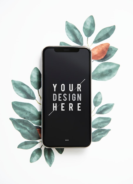 PSD nature mobile phone screen mockup