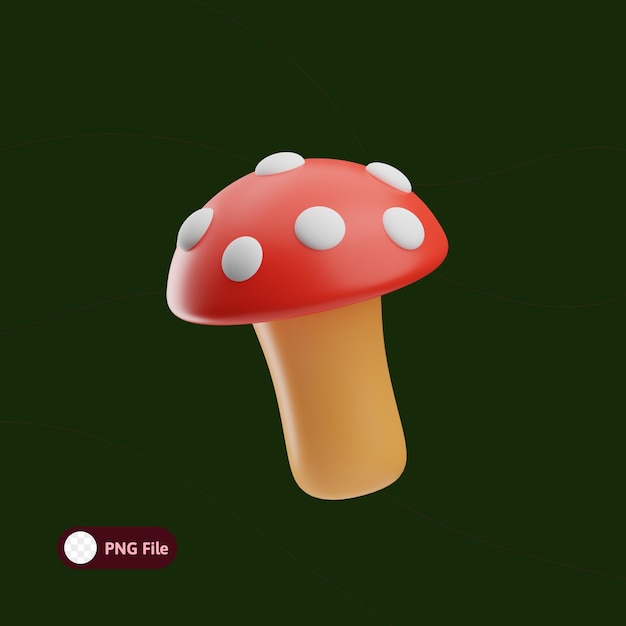 Nature Object Mushroom 3D Illustration