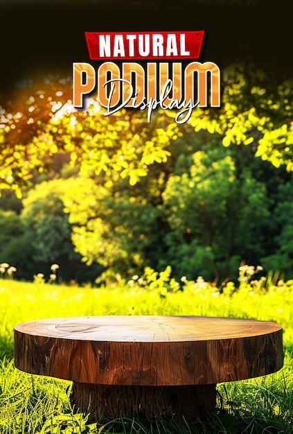 nature product podium display for poster background