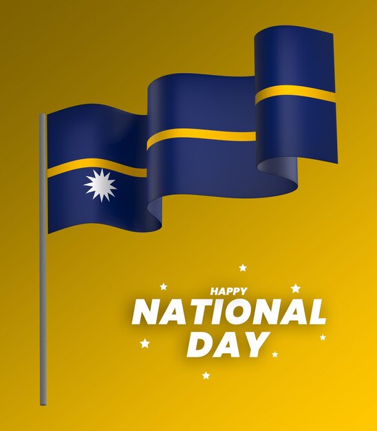 PSD nauru flag element design national independence day banner ribbon psd