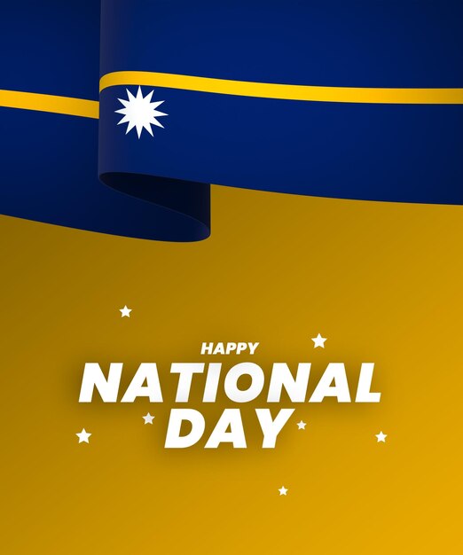 PSD nauru flag element design national independence day banner ribbon psd