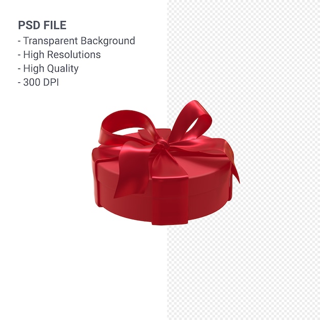 PSD navy blue gift box 3d with ribbon and bow isolated