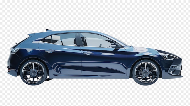 Navy Hatchback car realistic illustration