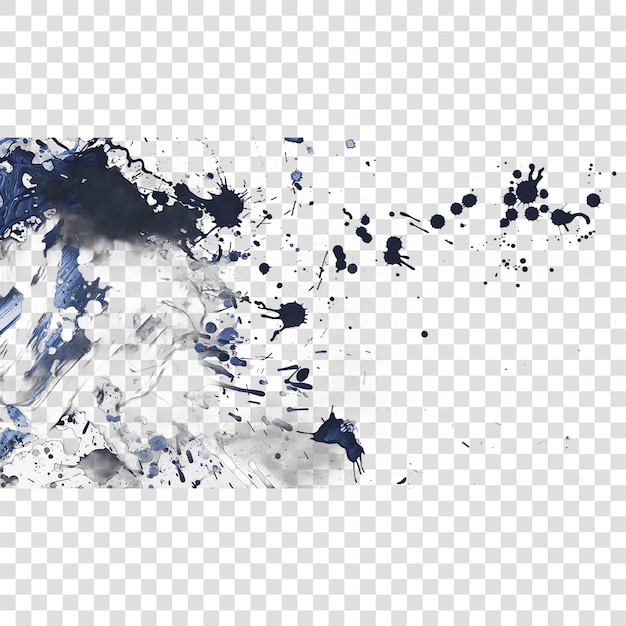 PSD navy ink splatteron transparent background