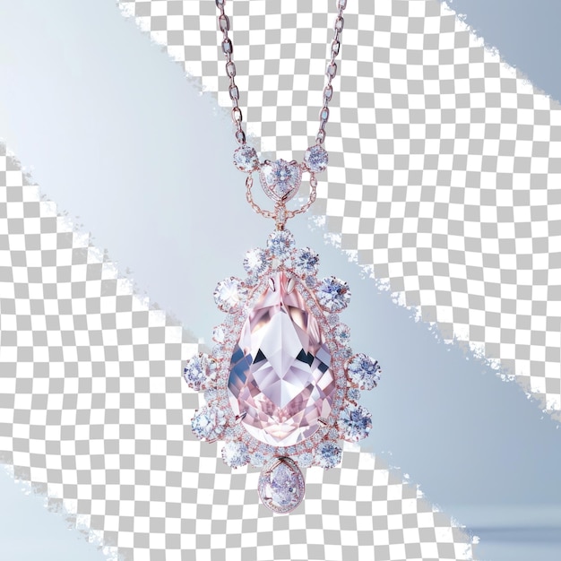 a necklace with diamonds and a diamond on it