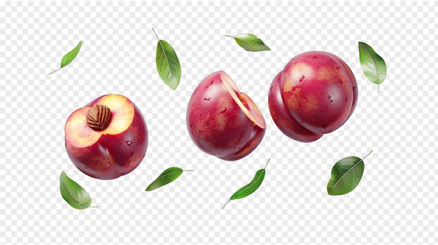 PSD nectarine realistic fruit healty food isolated on transparent background