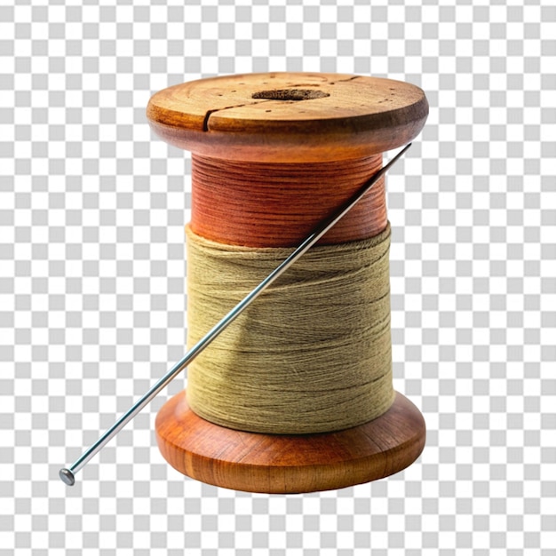 needle and colorful thread on transparent background