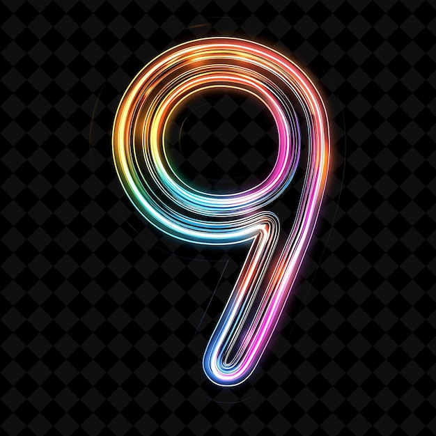 Neon Alphabet and Numbers PNG Collection Glowing Typography Design Element for Modern Graphic Art