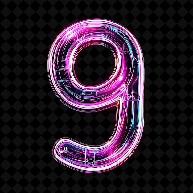 Neon Alphabet and Numbers PNG Collection Glowing Typography Design Element for Modern Graphic Art