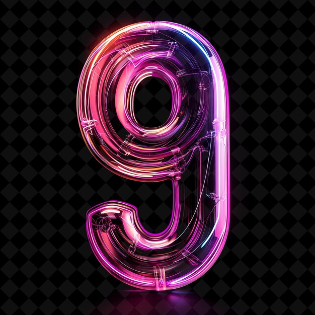 Neon Alphabet and Numbers PNG Collection Glowing Typography Design Element for Modern Graphic Art