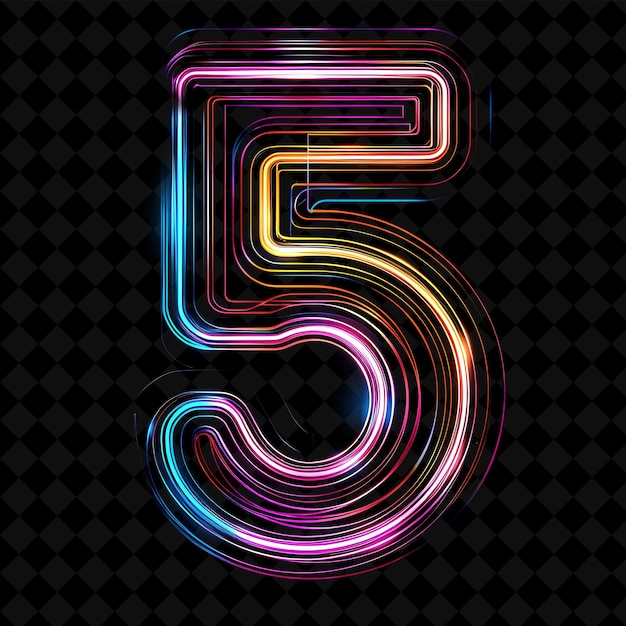 Neon Alphabet and Numbers PNG Collection Glowing Typography Design Element for Modern Graphic Art