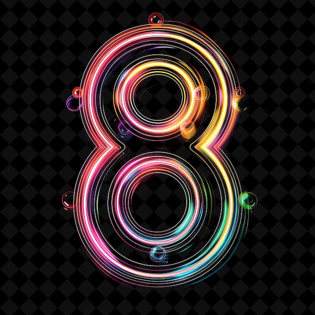 Neon Alphabet and Numbers PNG Collection Glowing Typography Design Element for Modern Graphic Art