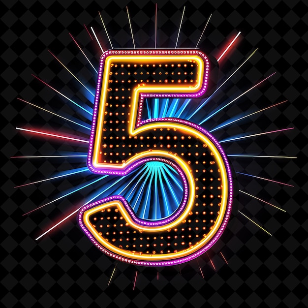 Neon Alphabet and Numbers PNG Collection Glowing Typography Design Element for Modern Graphic Art