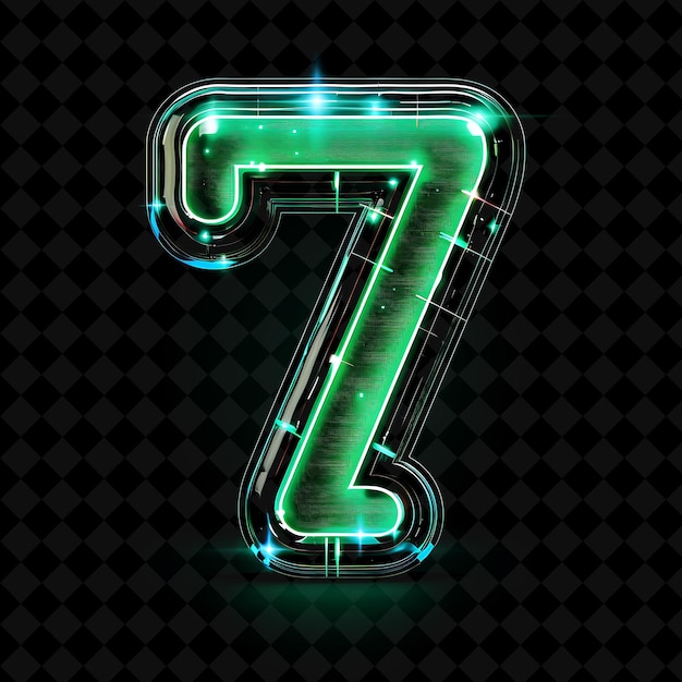 PSD neon alphabet and numbers png collection glowing typography design element for modern graphic art