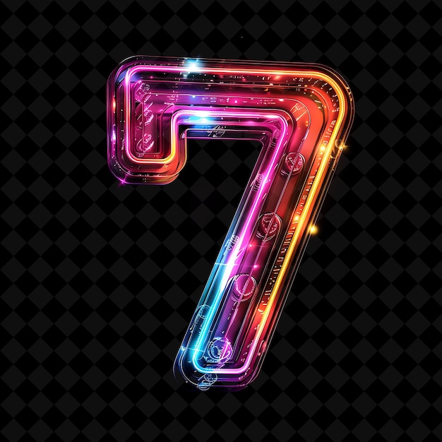 Neon Alphabet and Numbers PNG Collection Glowing Typography Design Element for Modern Graphic Art