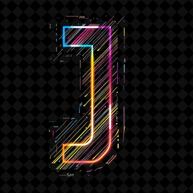 Neon Alphabet and Numbers PNG Collection Glowing Typography Design Element for Modern Graphic Art