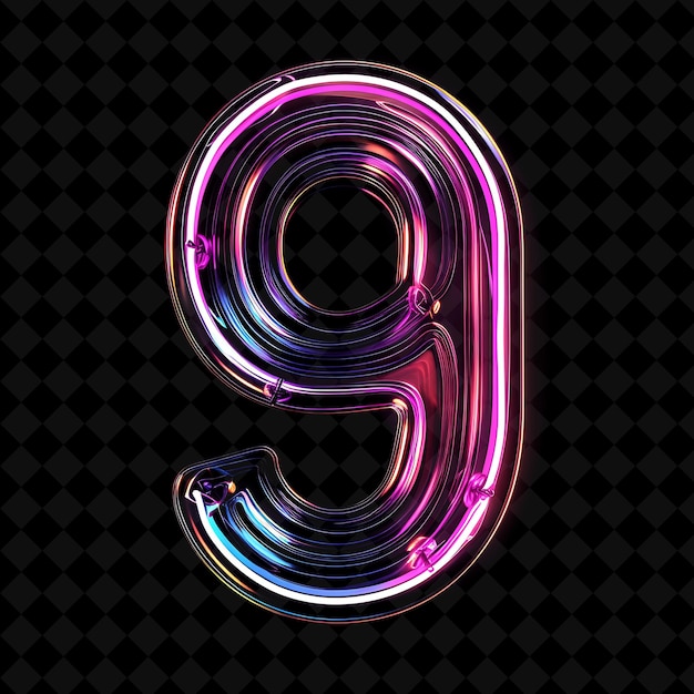 Neon Alphabet and Numbers PNG Collection Glowing Typography Design Element for Modern Graphic Art