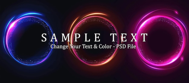 PSD neon circle light effect