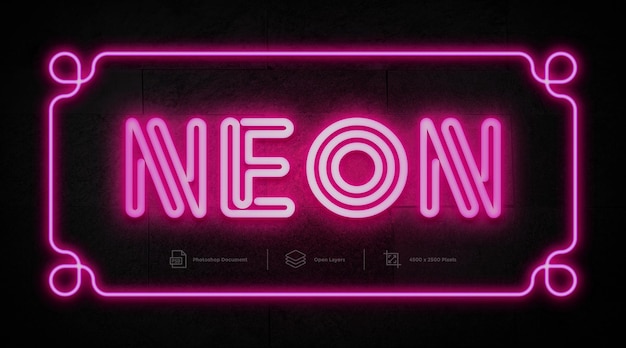 Neon effect for neon text effect for edible text neon style effect logo