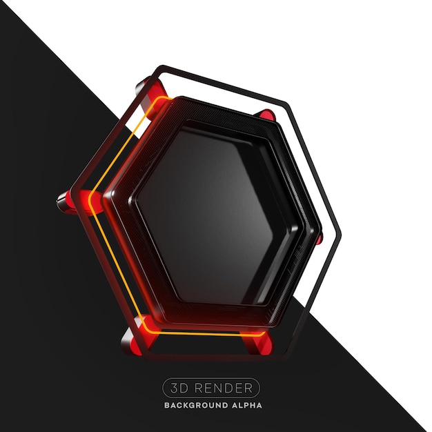 Neon frame 3d Render01