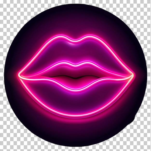 PSD neon glossy lips