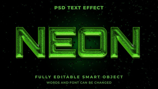 Neon glow light editable text effect