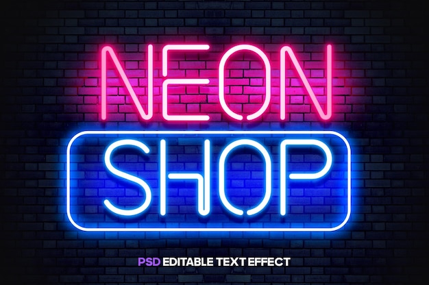 Neon Glow Text Effect PSD