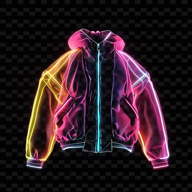 PSD a neon jacket with a neon light on the front