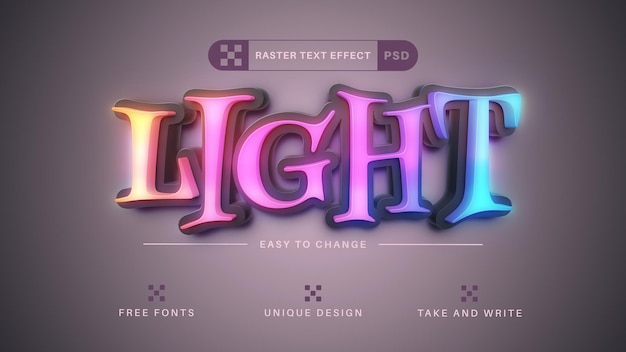 Neon Light Editable Text Effect Font Style