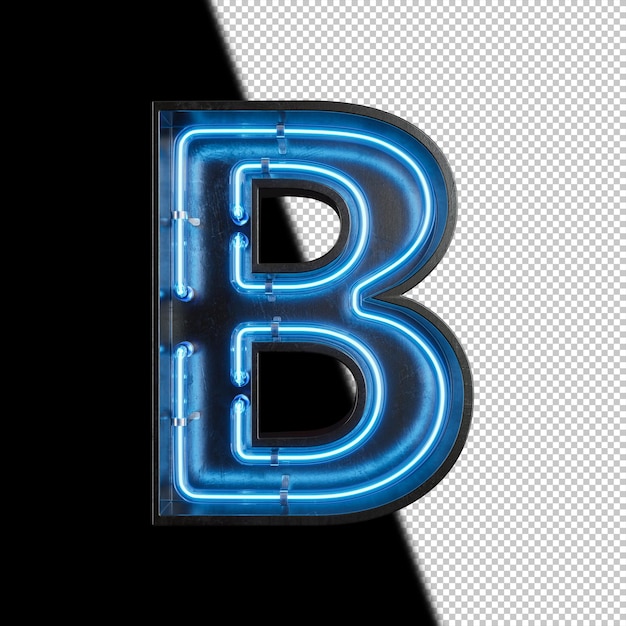 Neon Light Letter B