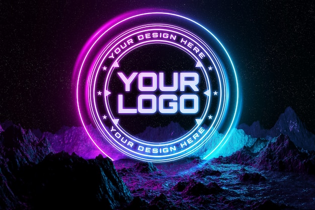 Neon light logo Mockup