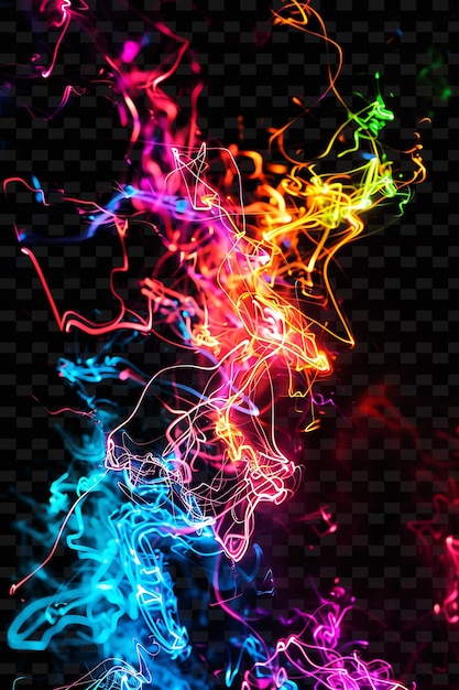 Neon Light With Vibrant Colors Pulsating Radiant Enhancing U PNG Neon Light Effect Design