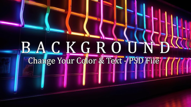 PSD neon lights technology background generative ai