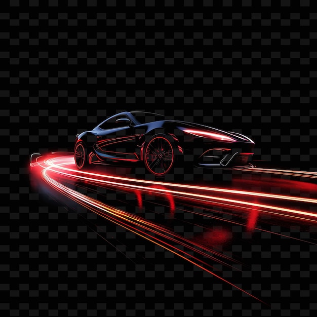 Neon Lines Car Speeding Red Streaked Neon Lines Tire Decorations Pointe Y2K Shapes PSD Gradients