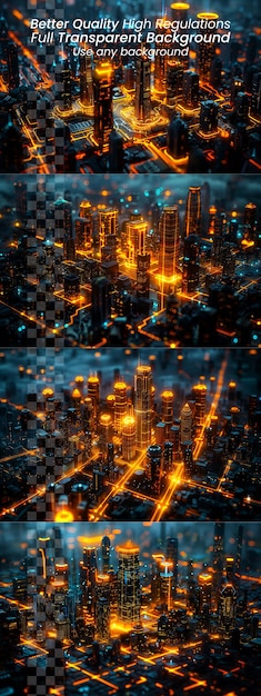 PSD neon lines graphics for stunning visual effects isolated and transparent