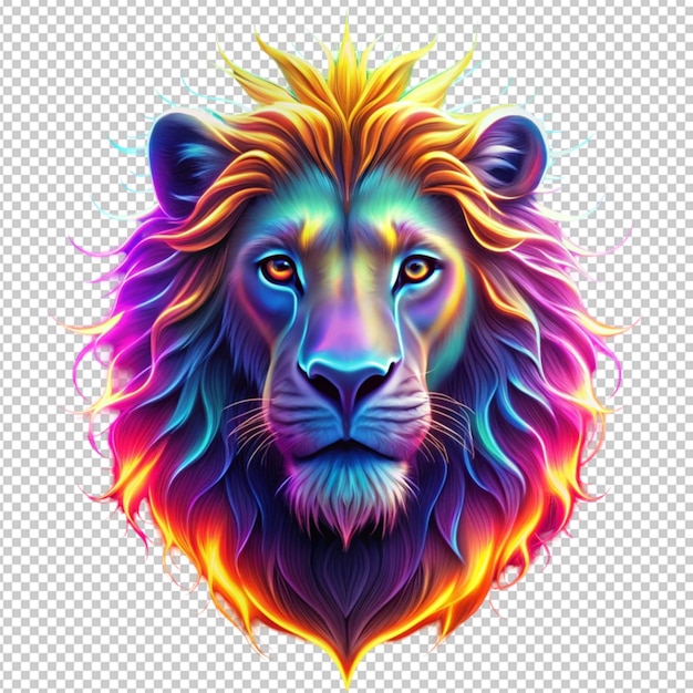 PSD neon lion poster design