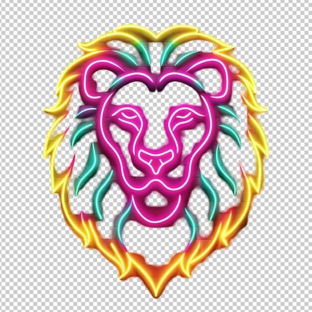 PSD neon lion poster design