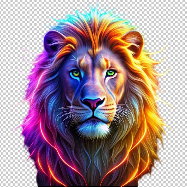 PSD neon lion poster design