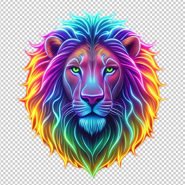 PSD neon lion poster design