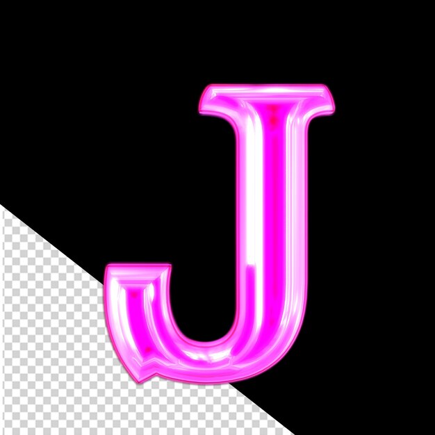 Neon purple character letter j